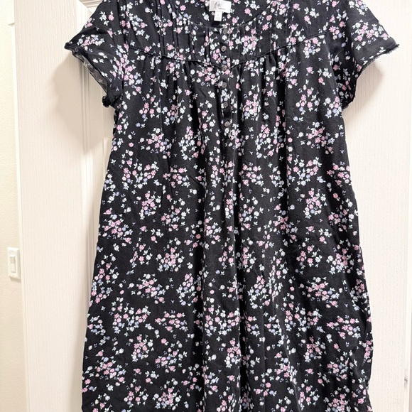 aria collection Other - Aria Collection Black Nightgown with Pink and White Floral Design large
